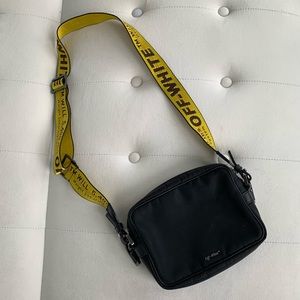 OFF-WHITE Black Nylon Logo Print Crossbody